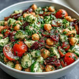 Mediterranean Chickpea Salad with Lemon and Herbs, vibrant, fresh, and perfect for lunch.