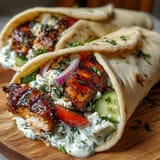 These Tzatziki Chicken Wraps are bursting with Mediterranean flavors and fresh, crisp ingredients.