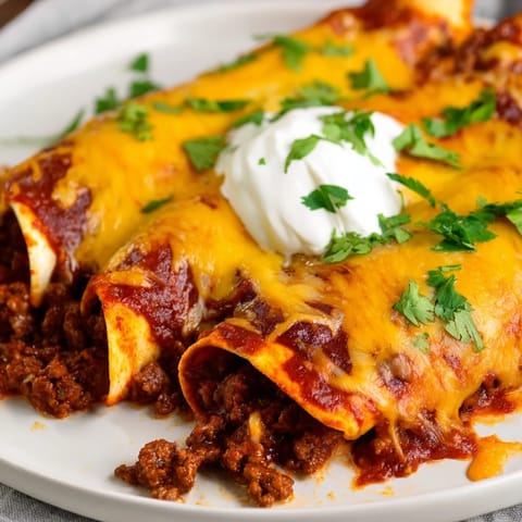 Fresh cilantro and dollops of sour cream garnish this Mexican-style dinner.