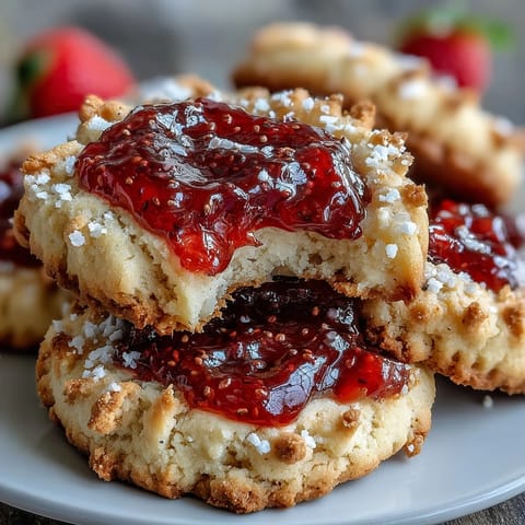 Fresh Strawberry Jam Cookies