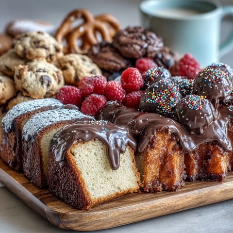 A festive dessert board featuring cake slices, cookies, and brownie bites—perfect for graduation celebrations.