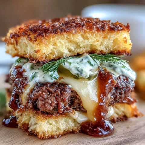 Juicy smash burger sliders with crispy edges and melted cheese, served on buttery toasted brioche buns with tangy secret sauce.  