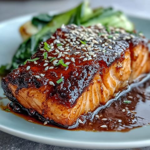 Tender Miso Glazed Salmon with Sesame Bok Choy, a healthy, flavor-packed dinner masterpiece plated beautifully.