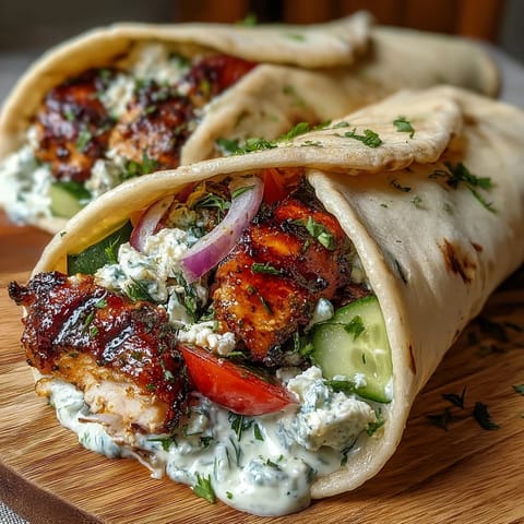 These Tzatziki Chicken Wraps are bursting with Mediterranean flavors and fresh, crisp ingredients.