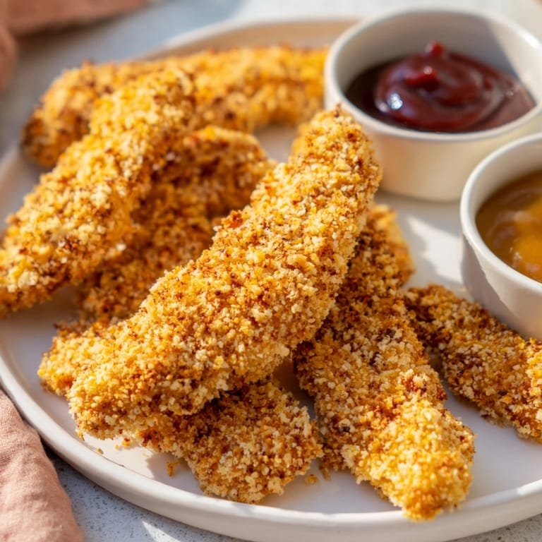 Freshly fried Chicken Tenders served with fries and honey mustard dipping sauce.
