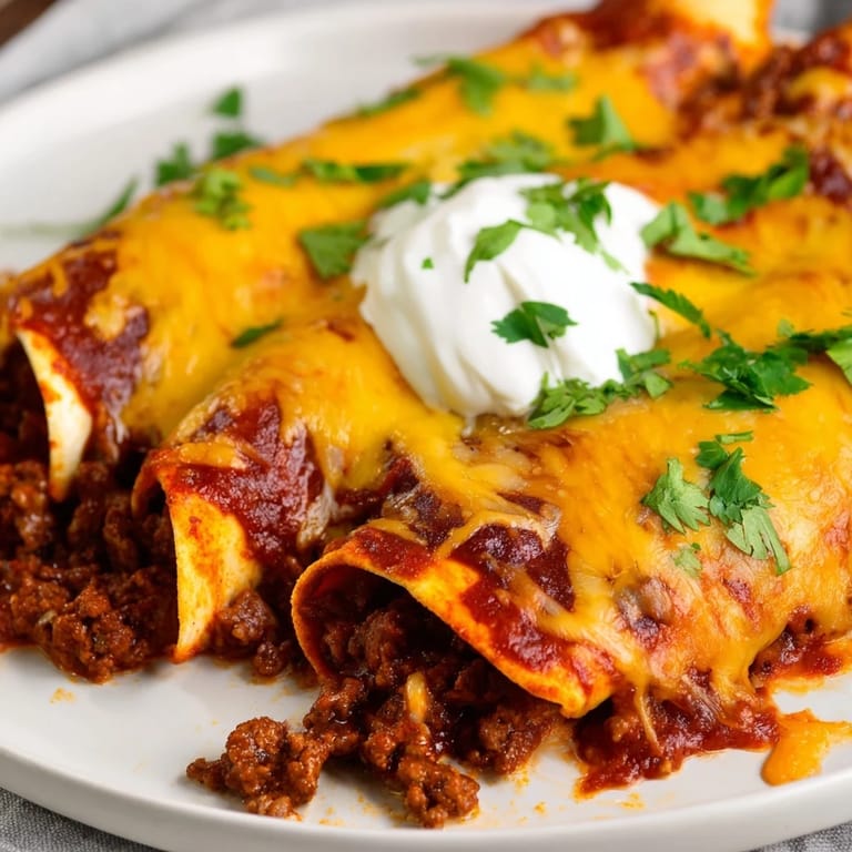 Fresh cilantro and dollops of sour cream garnish this Mexican-style dinner.