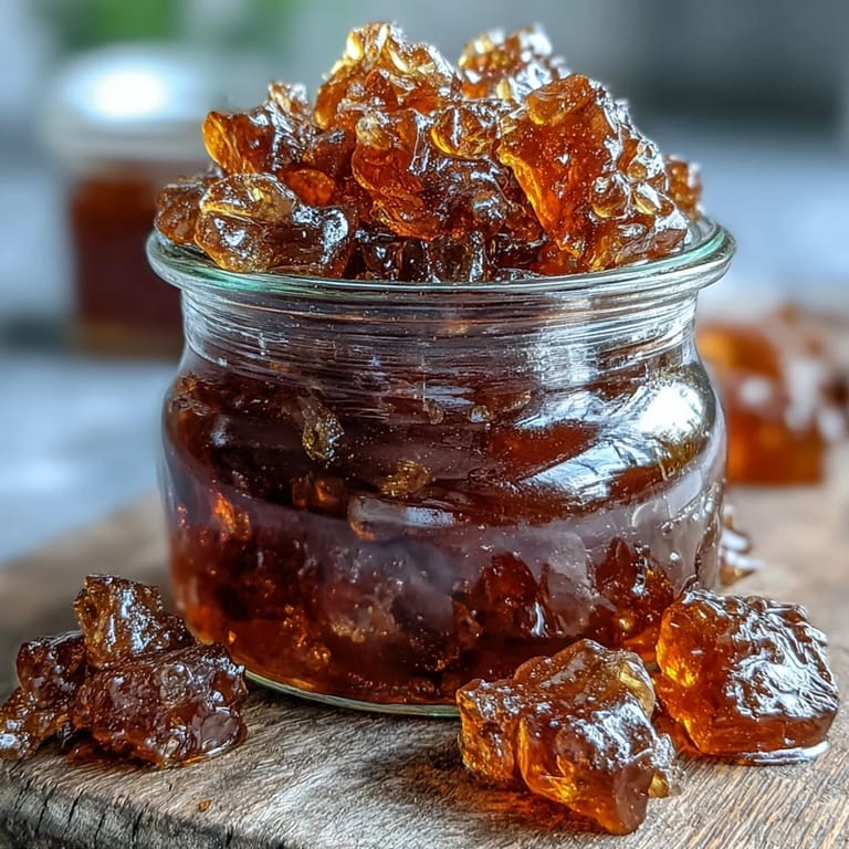 Close-up of a spoonful of dandelion jelly glistening with light, perfect for scones or a cheese board.
