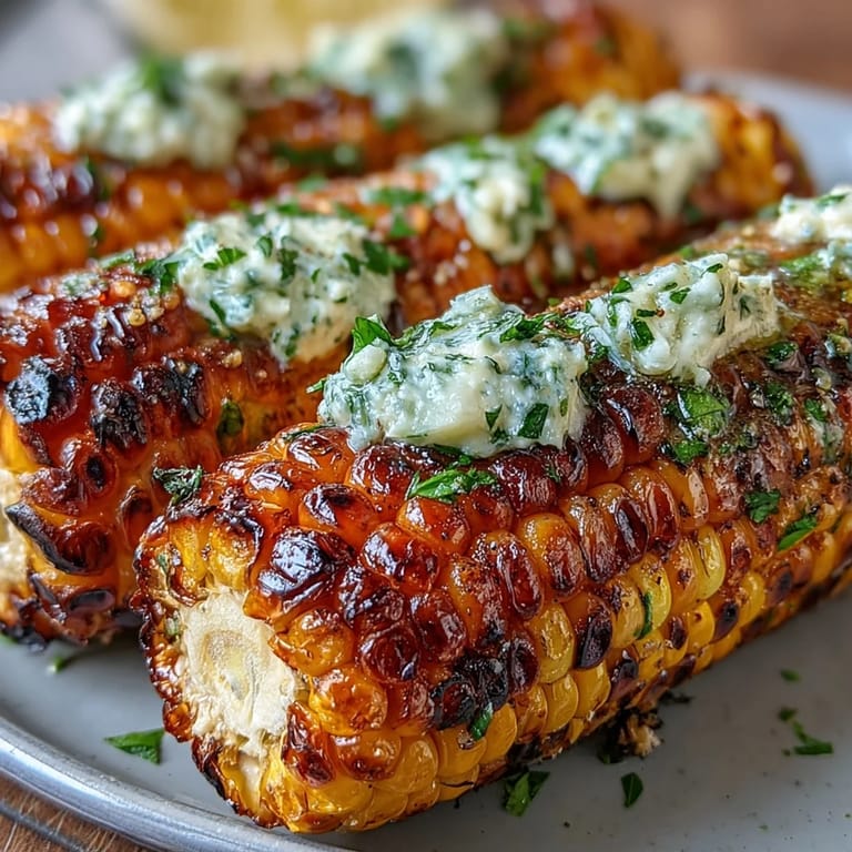 Sweet grilled corn served with cilantro, basil, and Parmesan herb butters for holiday cookouts.