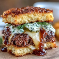 Juicy smash burger sliders with crispy edges and melted cheese, served on buttery toasted brioche buns with tangy secret sauce.  